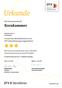 Urkunde DTV Kornkammer, drei Sterne